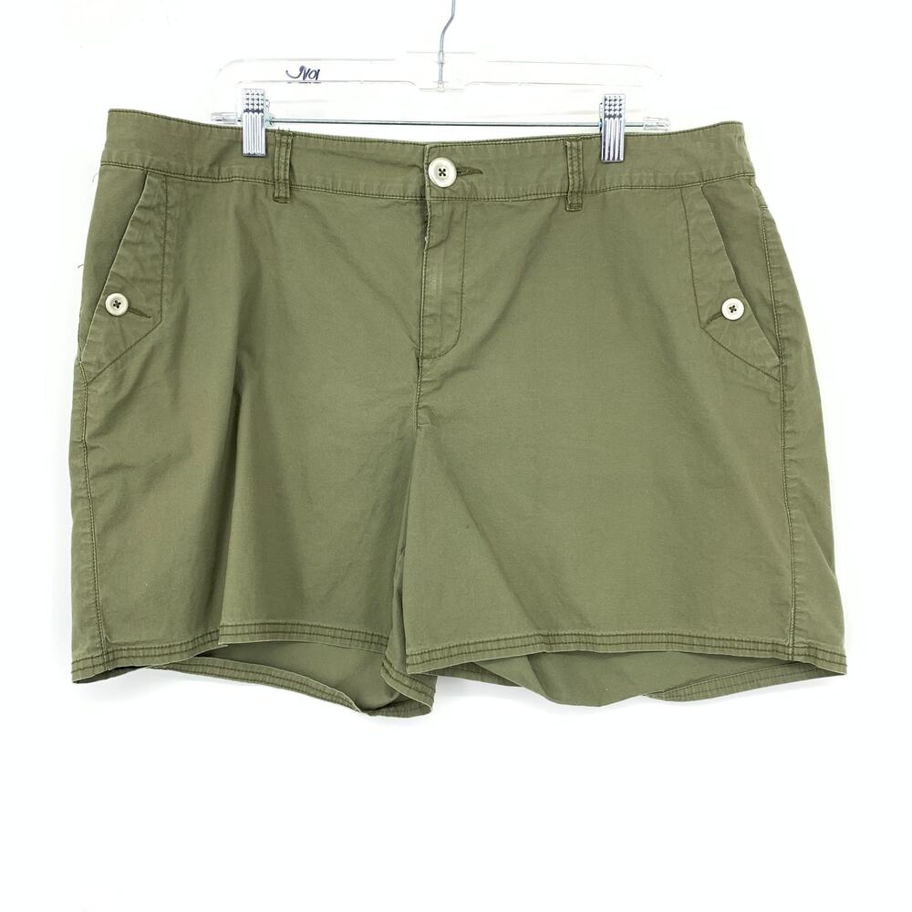 Lane Bryant Outlet Chino Shorts Womens Plus Size 18 Green Khaki